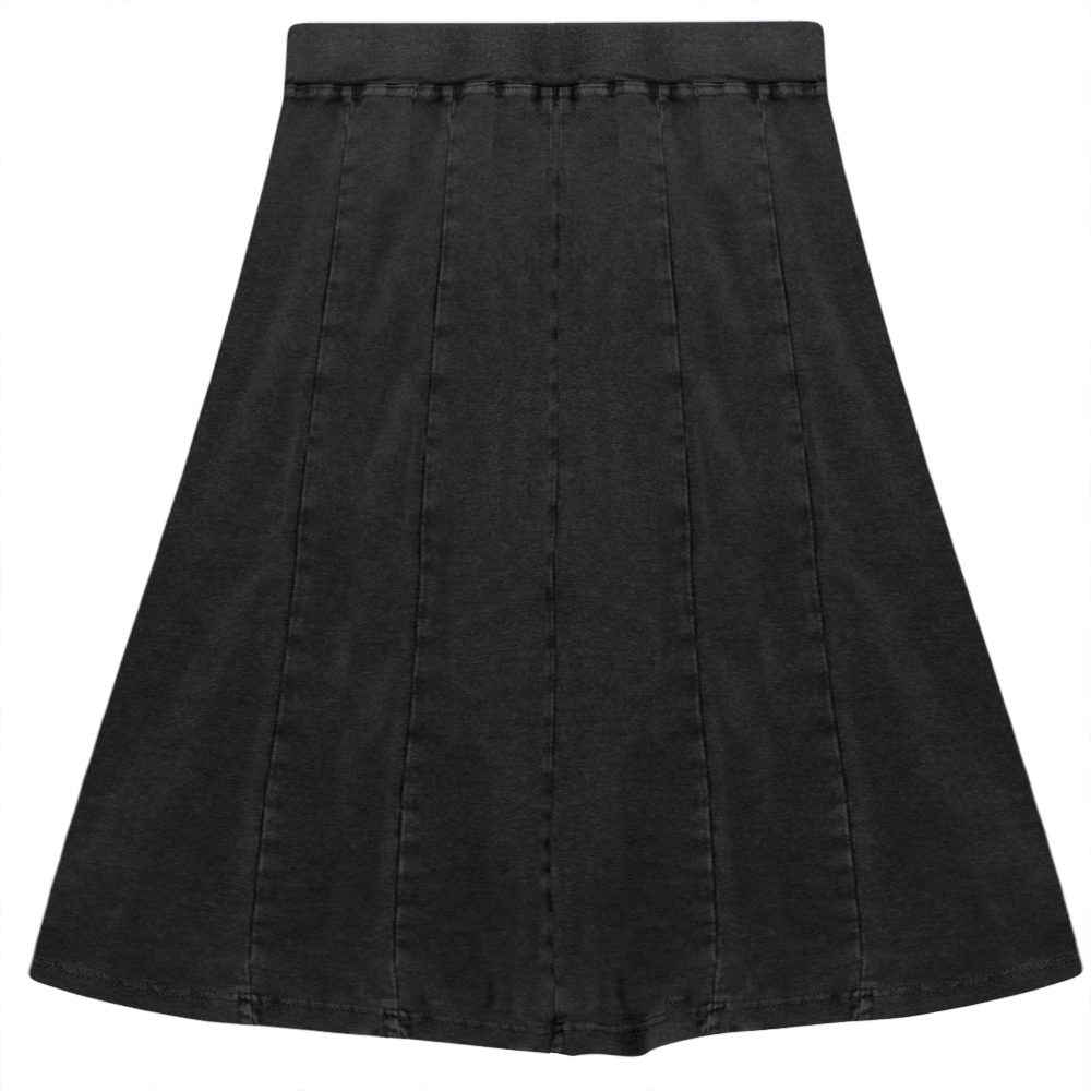 Stone Washed Short Skirt Black Wash