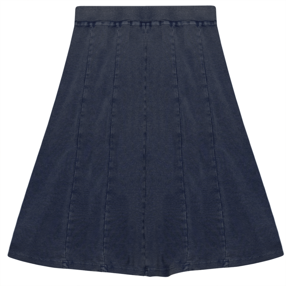 Stone Washed Short Skirt Dark Denim Wash