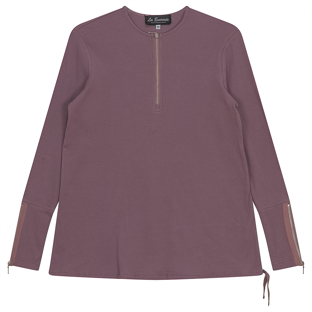 Ribbed Henley Maternity Top Blush