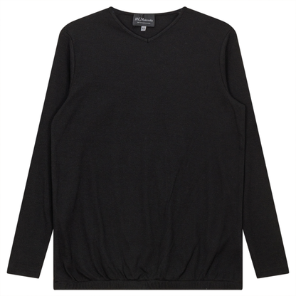 Ribbed Maternty V-Neck Bubble Top