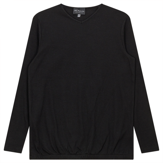 Ribbed Maternty V-Neck Bubble Top