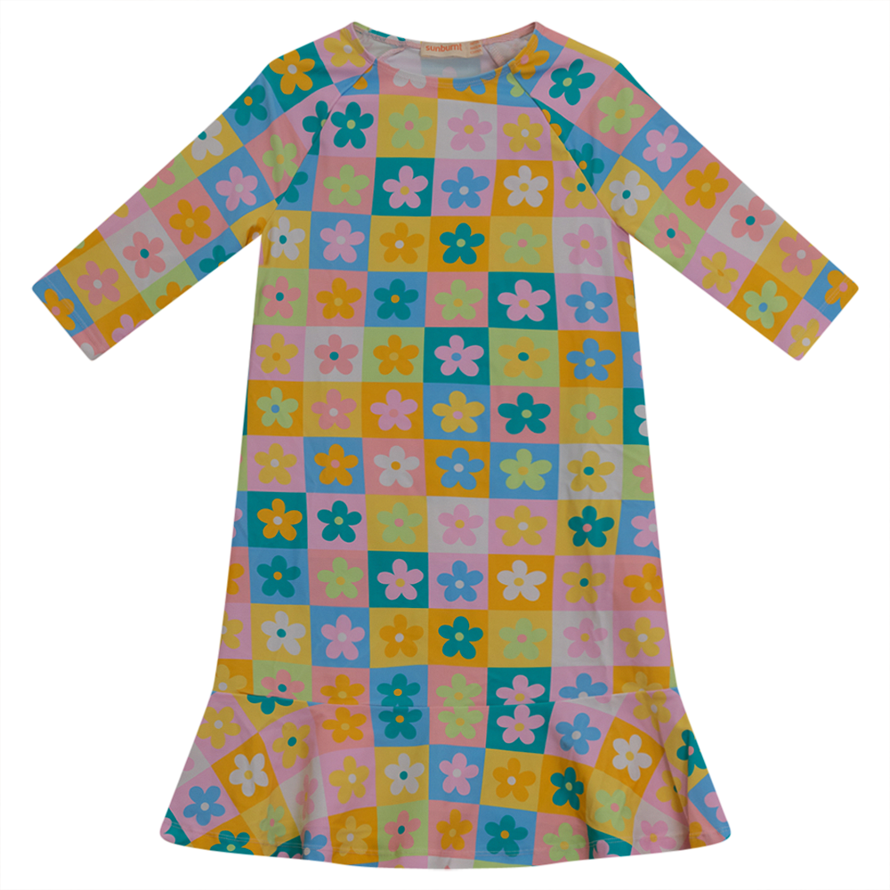 Retro Floral Print Swim Dress