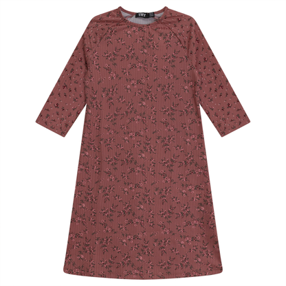 Floral Print Swim Dress Dark Pink