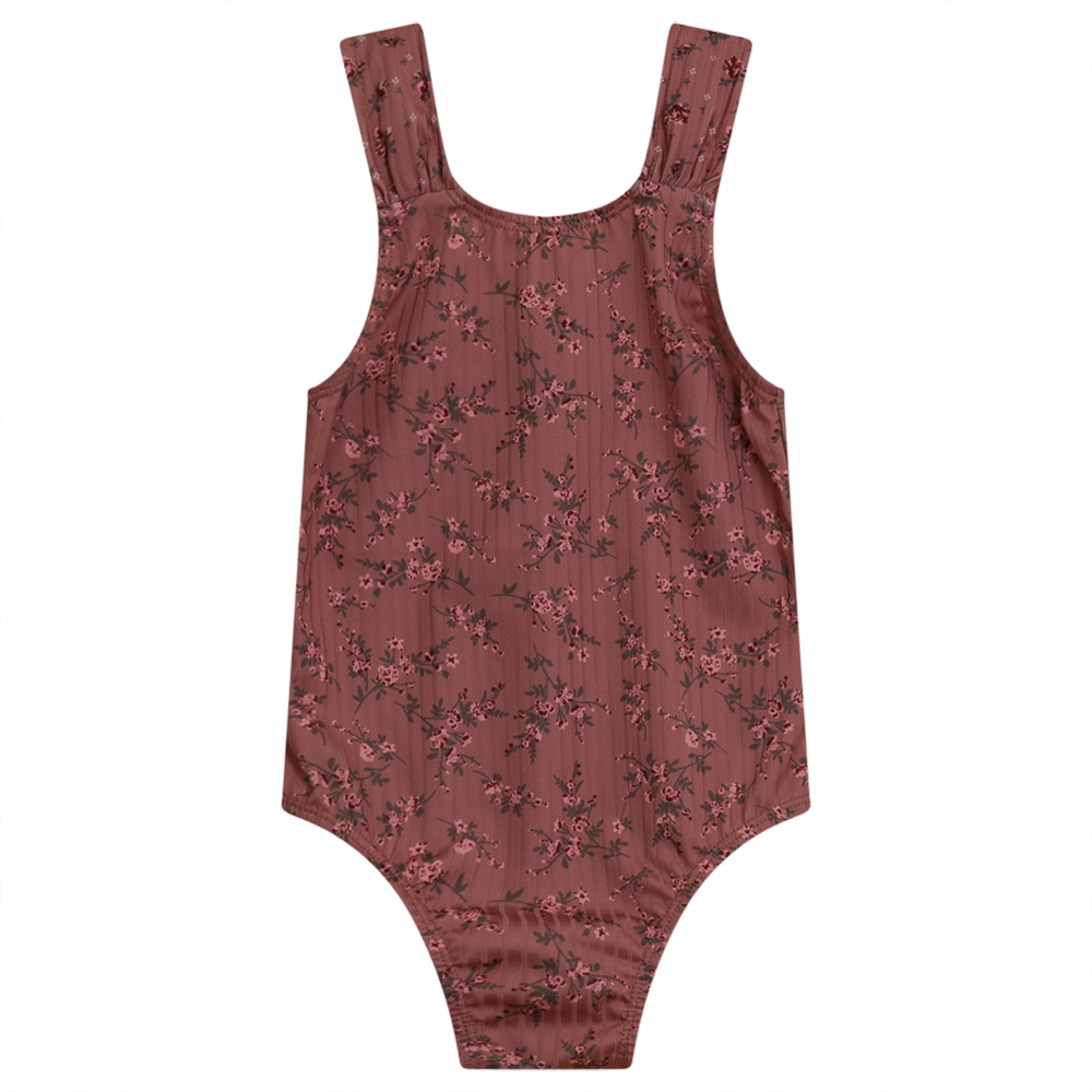 Floral Print Swimsuit Dark Pink