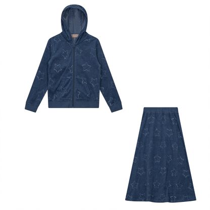 Star Jacquard Terry 2PC Set Denim Mix