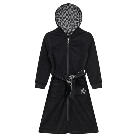 Checkered Star Applique Terry Robe