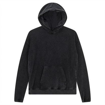 Distressed Terry 2PC Set Black Wash