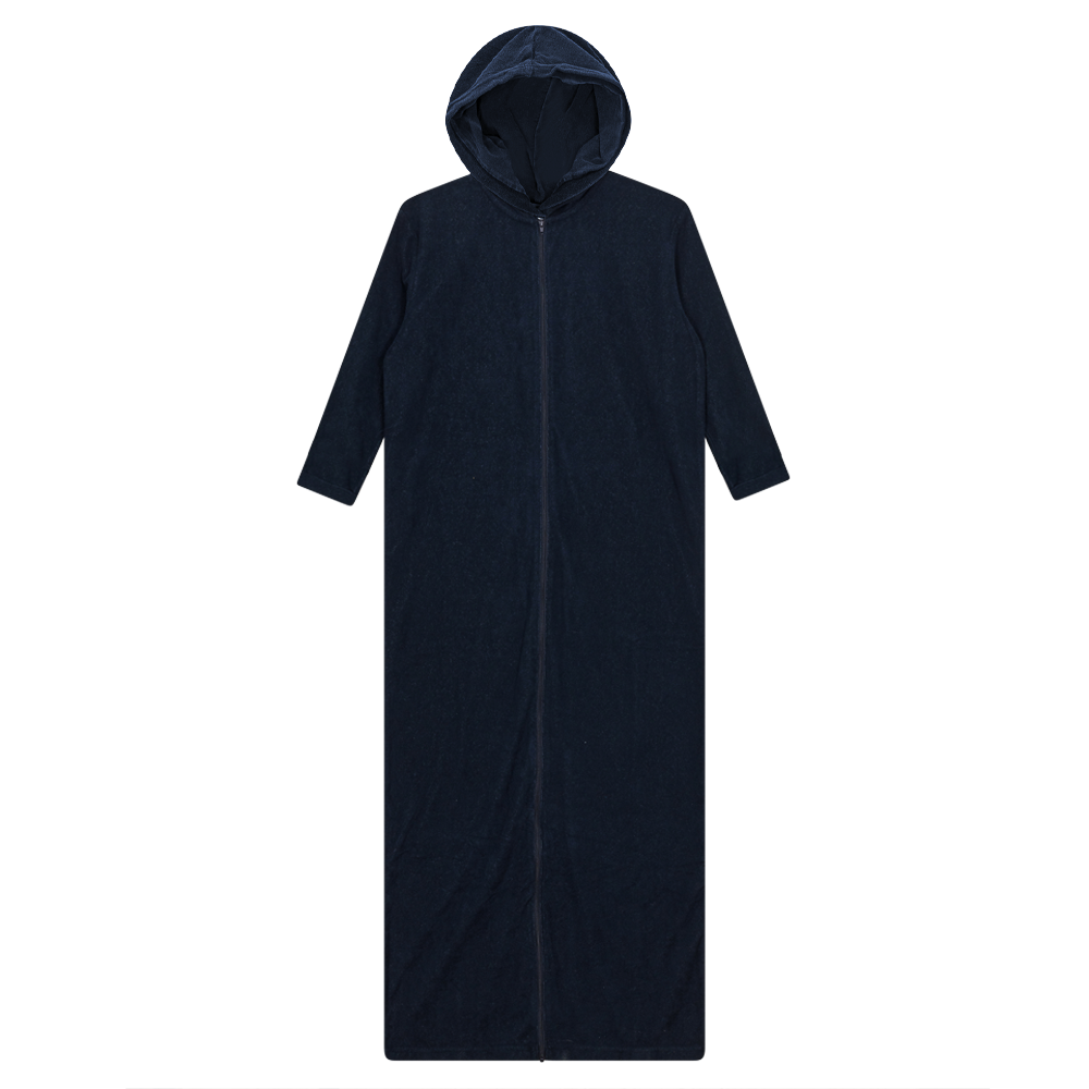 Oversized Terry Midi Robe Dark Denim