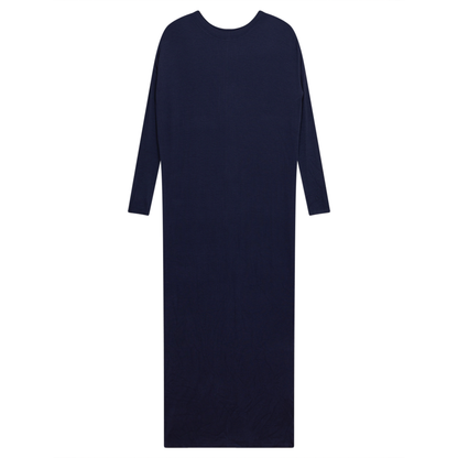 Rib Midi Dress Dark Denim