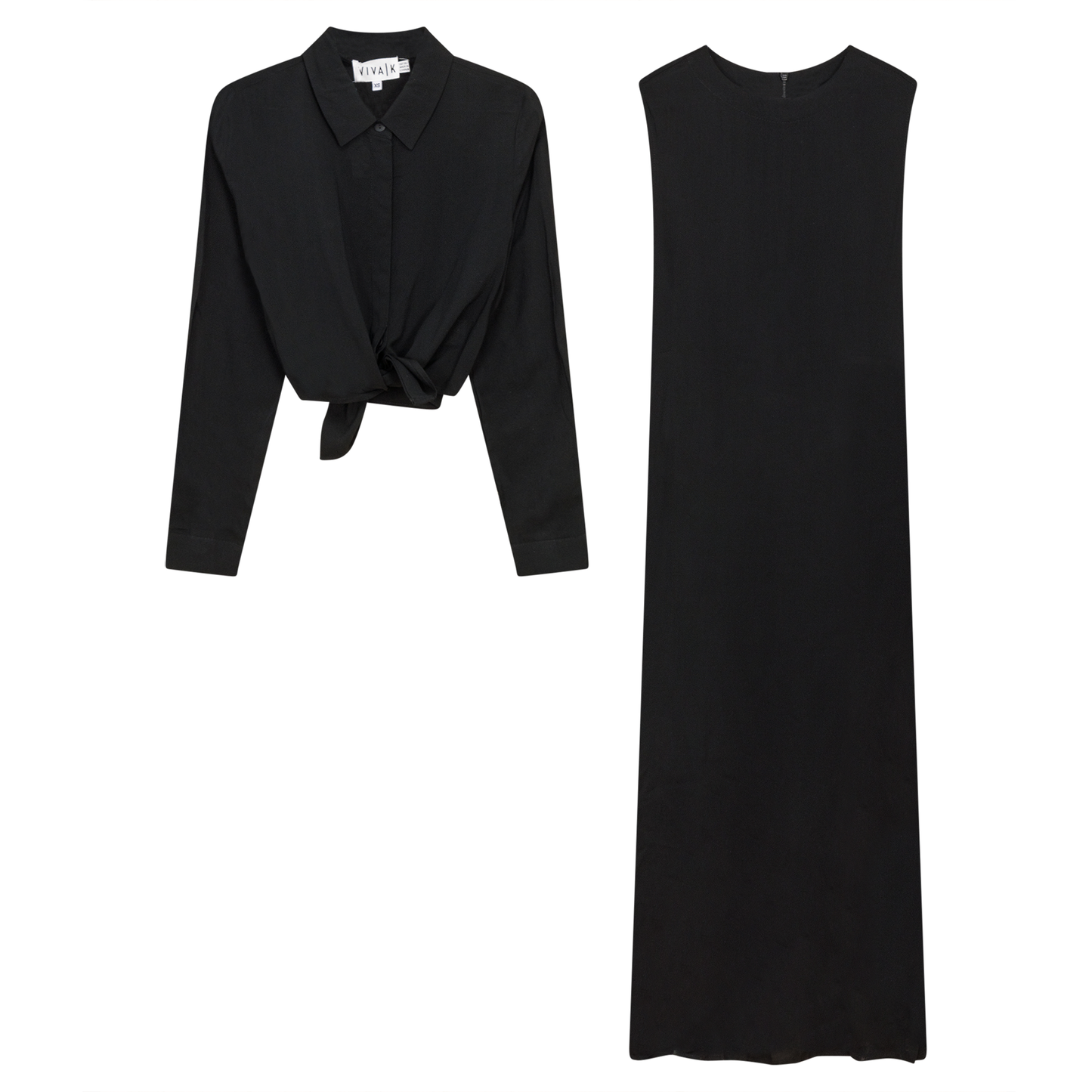 Bolero Midi Shirt Dress Black