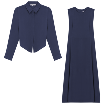 Bolero Midi Shirt Dress Dark Navy