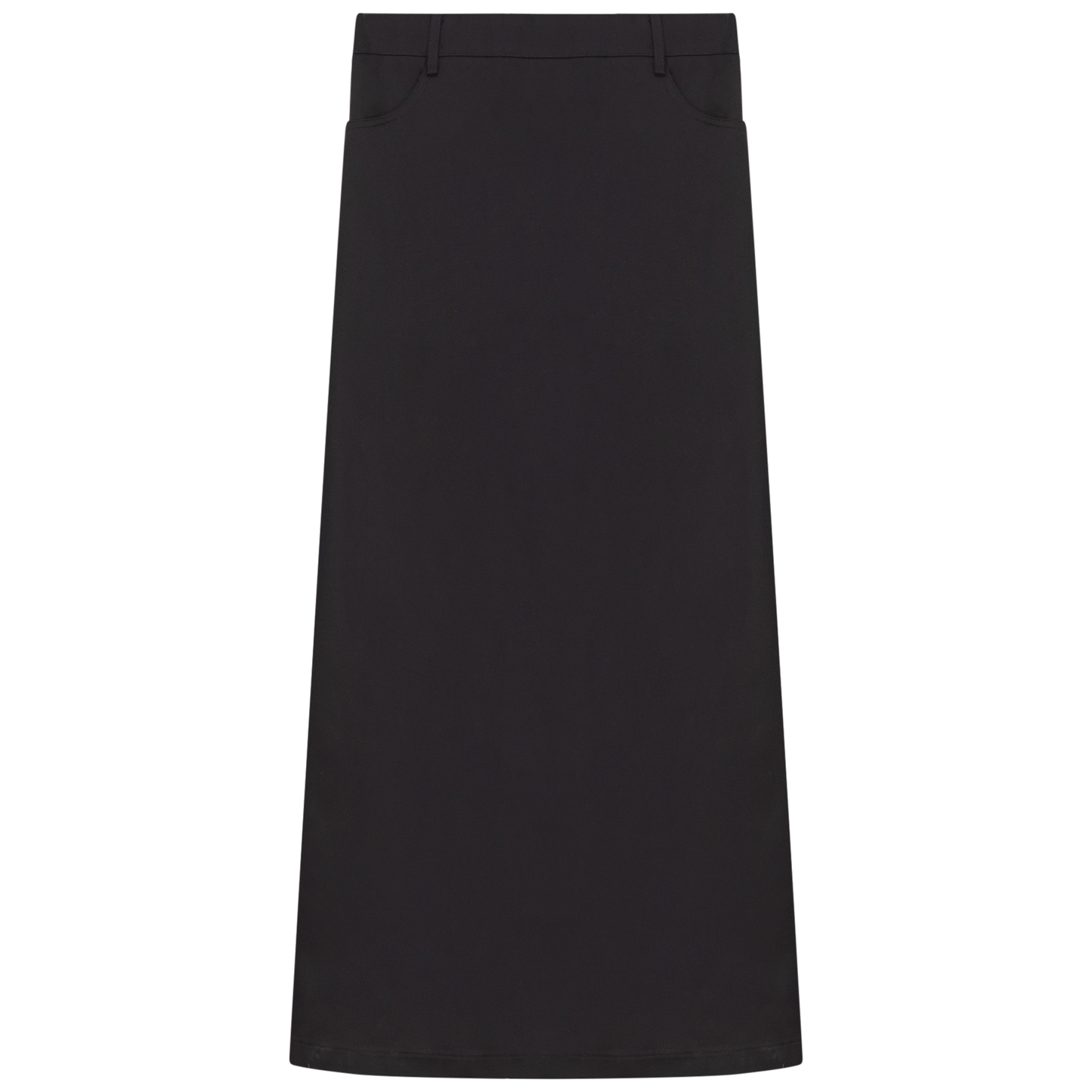A-Line Detailed Maxi Skirt Black Denim