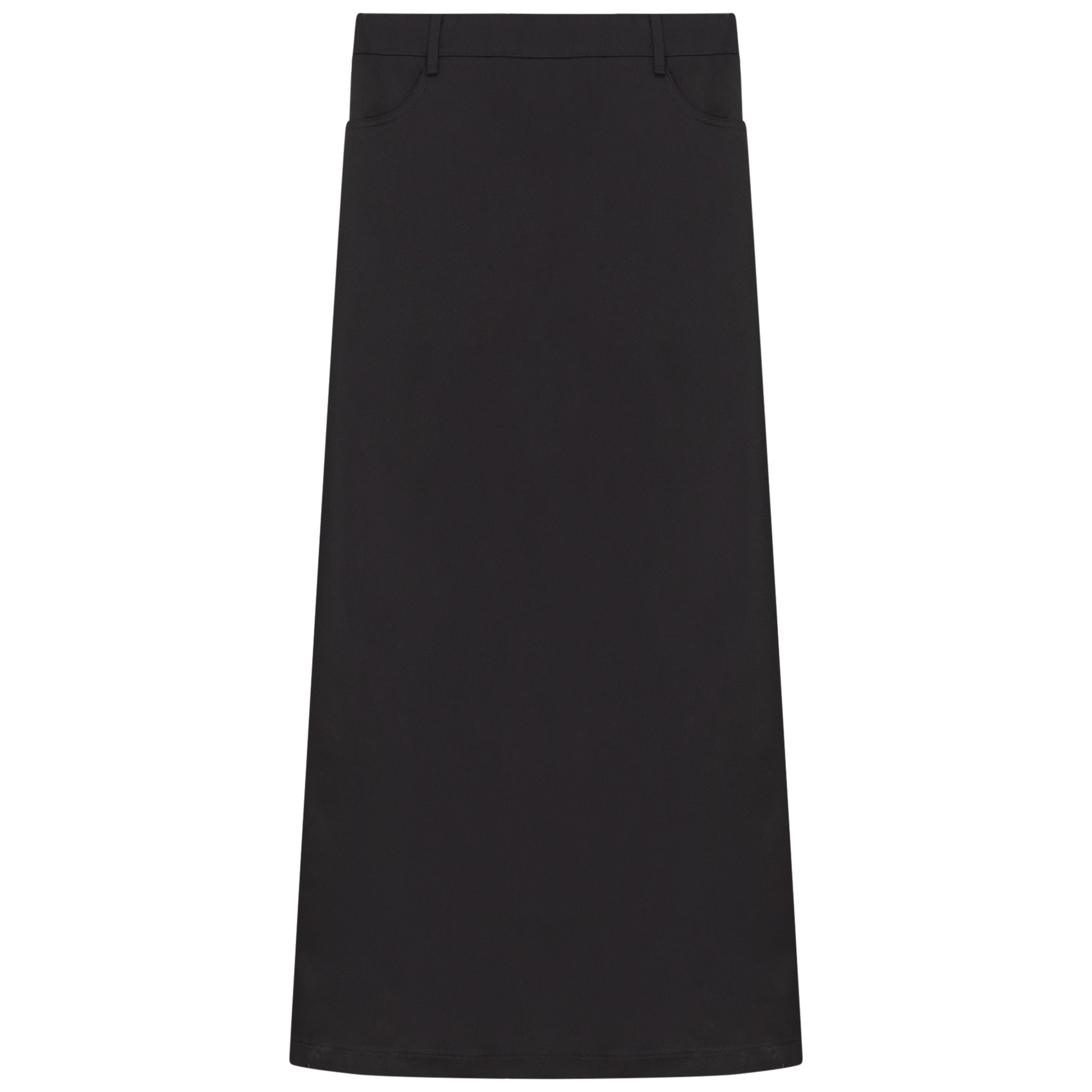 A-Line Detailed Maxi Skirt Black Denim