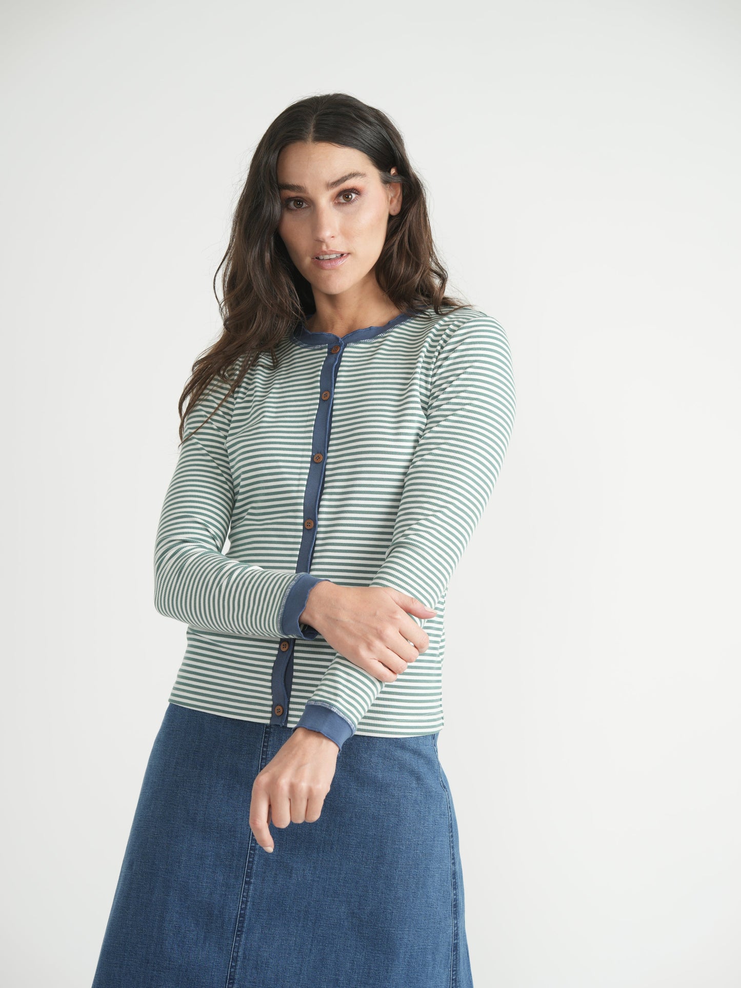 Stripped Ribbed Contrast Top