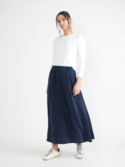 Wash Denim Maxi skirt