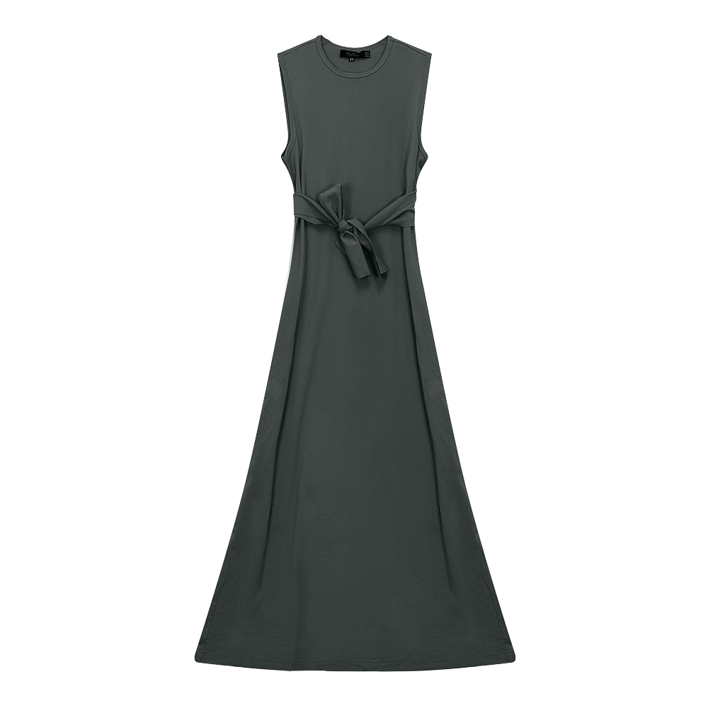 A Line Crew Neck Maxi Jumper Dress Basil