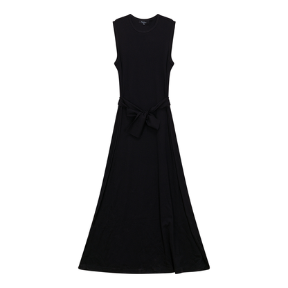 A Line Crew Neck Maxi Jumper Dress Black