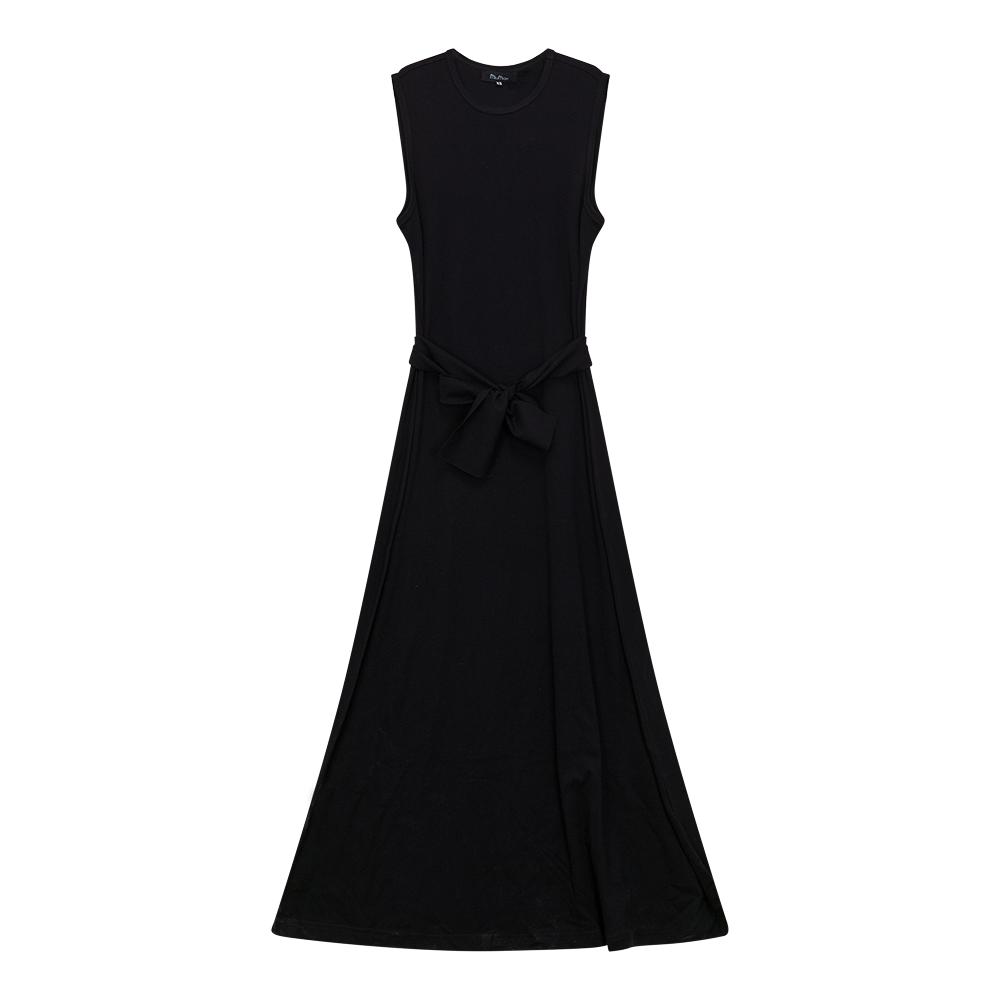 A Line Crew Neck Maxi Jumper Dress Black