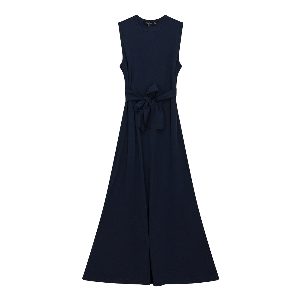 A Line Crew Neck Maxi Jumper Dress Dark Denim