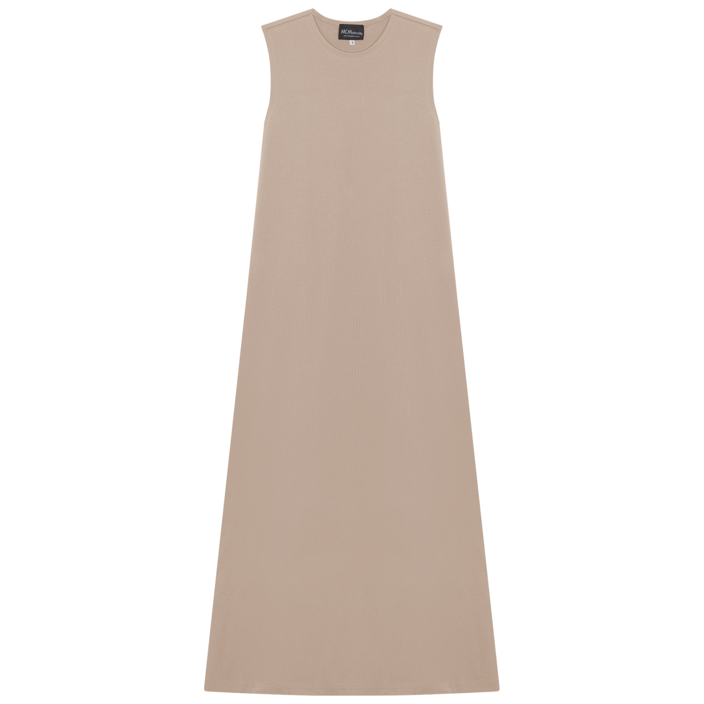 A Line Crew Neck Maxi Jumper Dress Light Beige