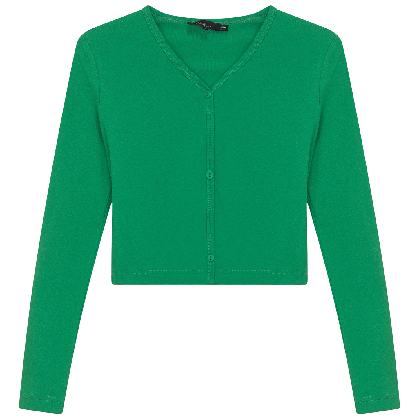 Cropped V-Neck Cardigan Apple