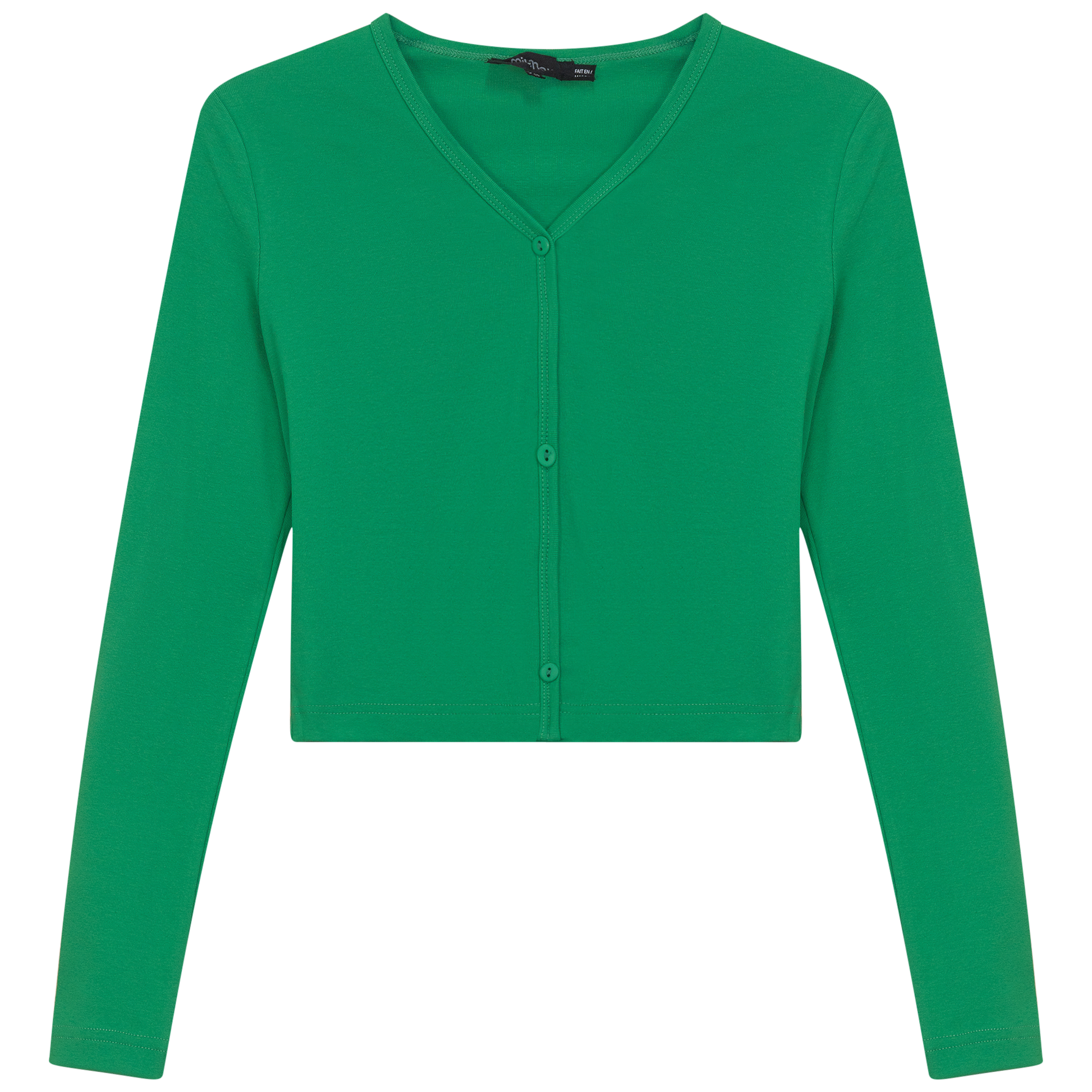 Cropped V-Neck Cardigan Apple