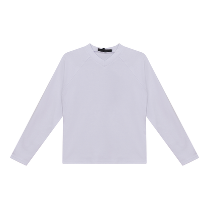 V Neck Raglan Top White