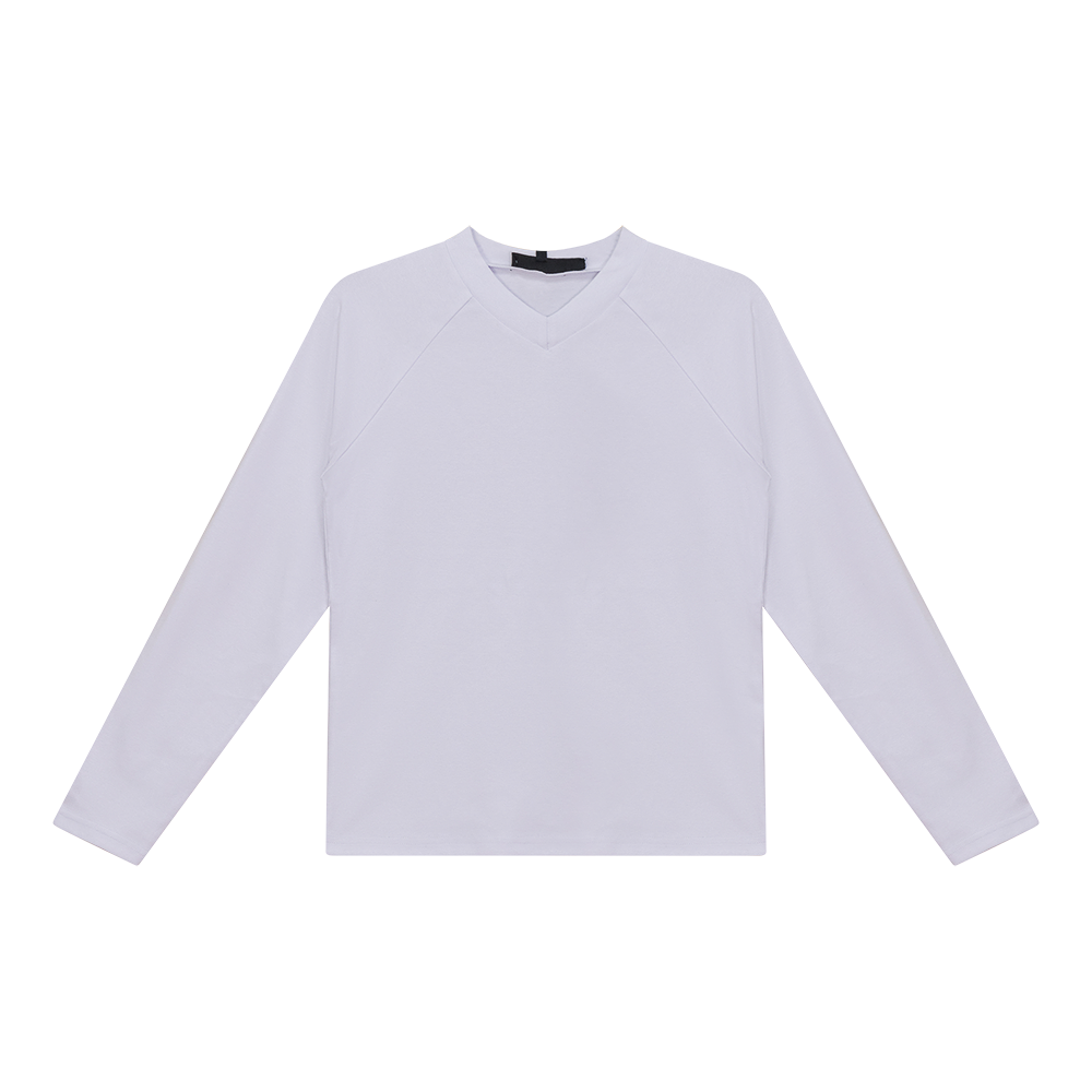 V Neck Raglan Top White