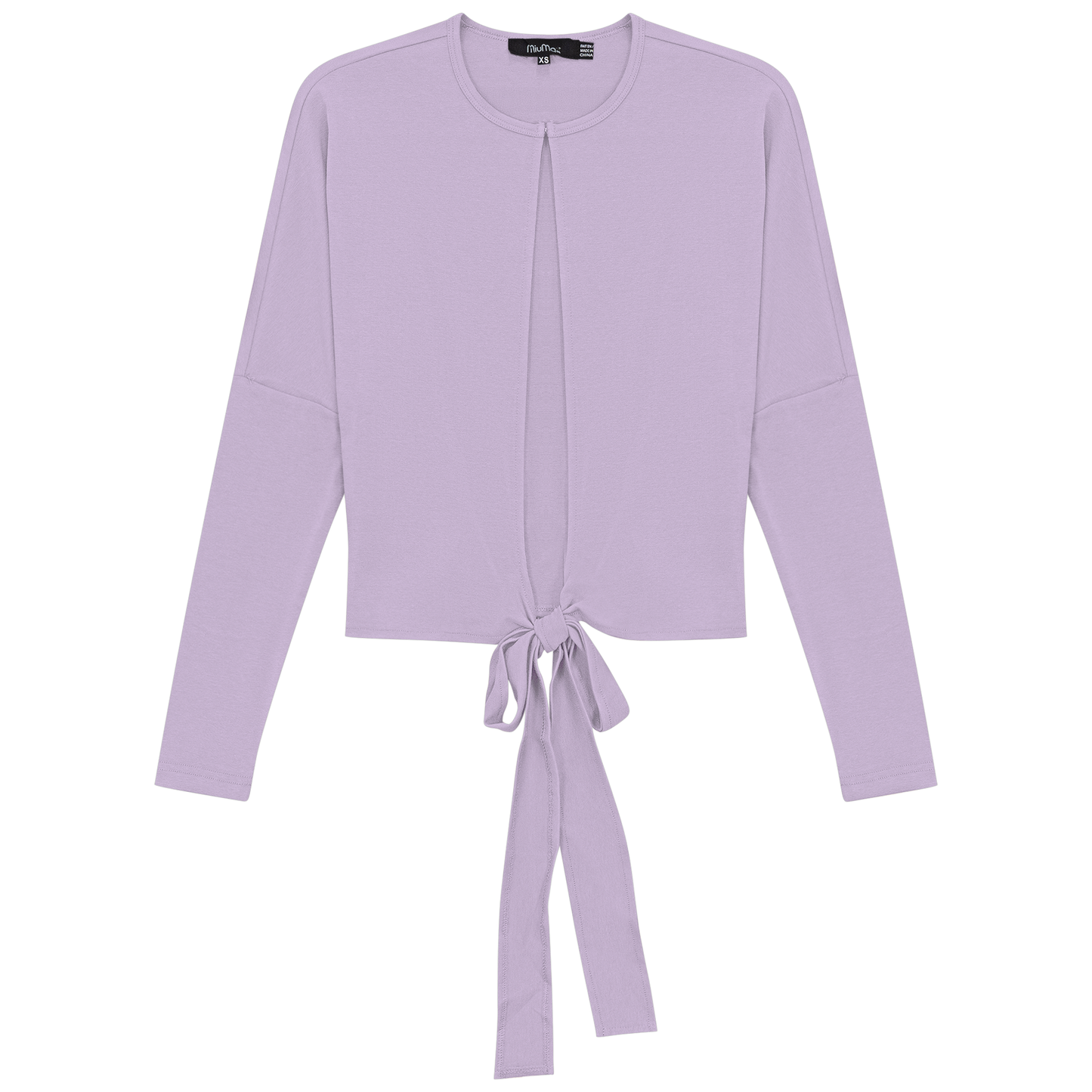 Drop Shoulder Cropped Tie Bolero Lilac