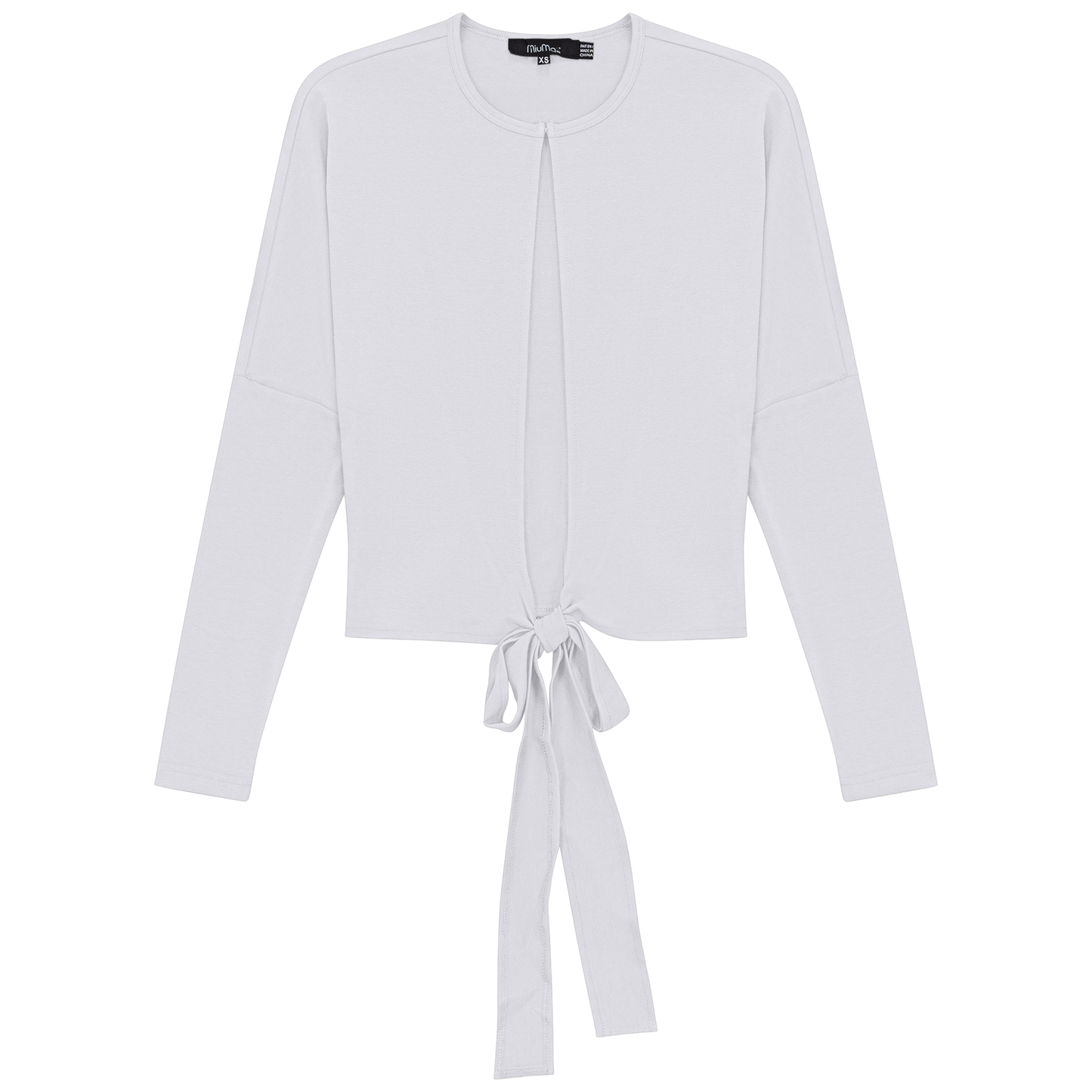 Drop Shoulder Cropped Tie Bolero White