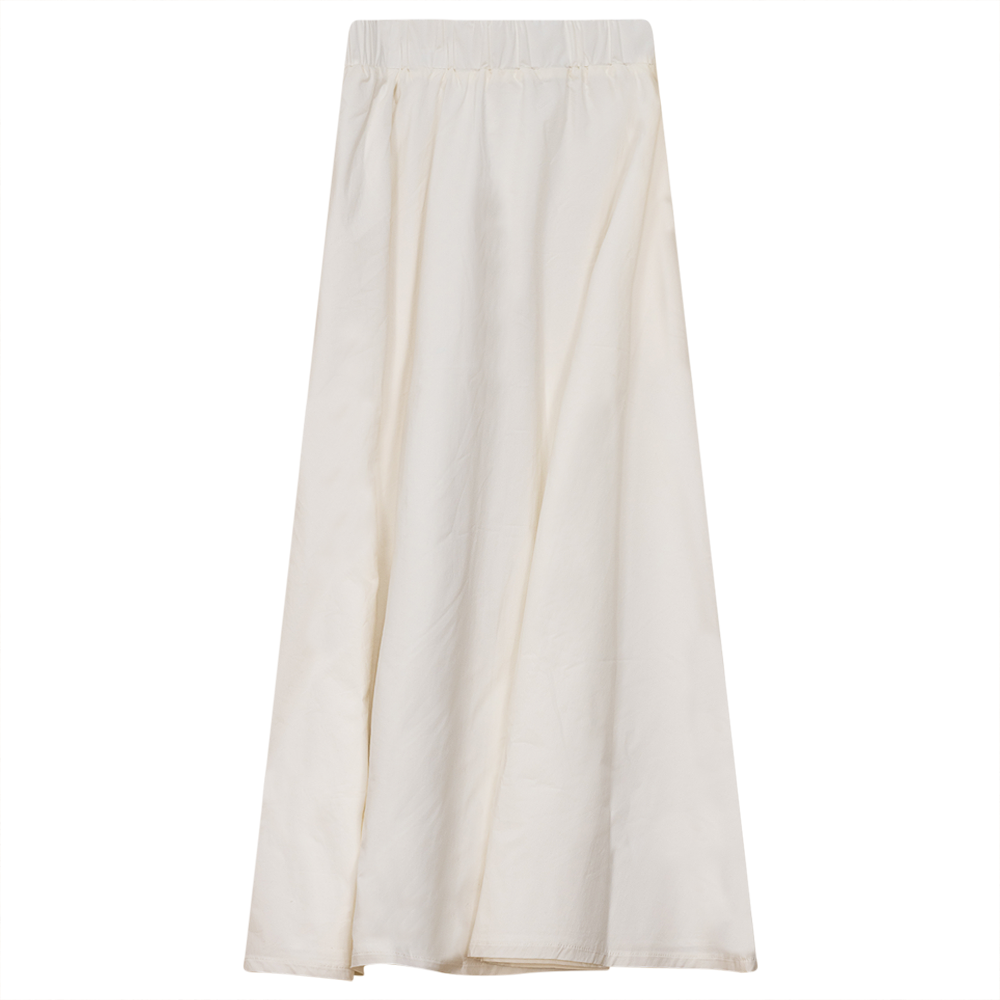 Flare Midi Skirt White