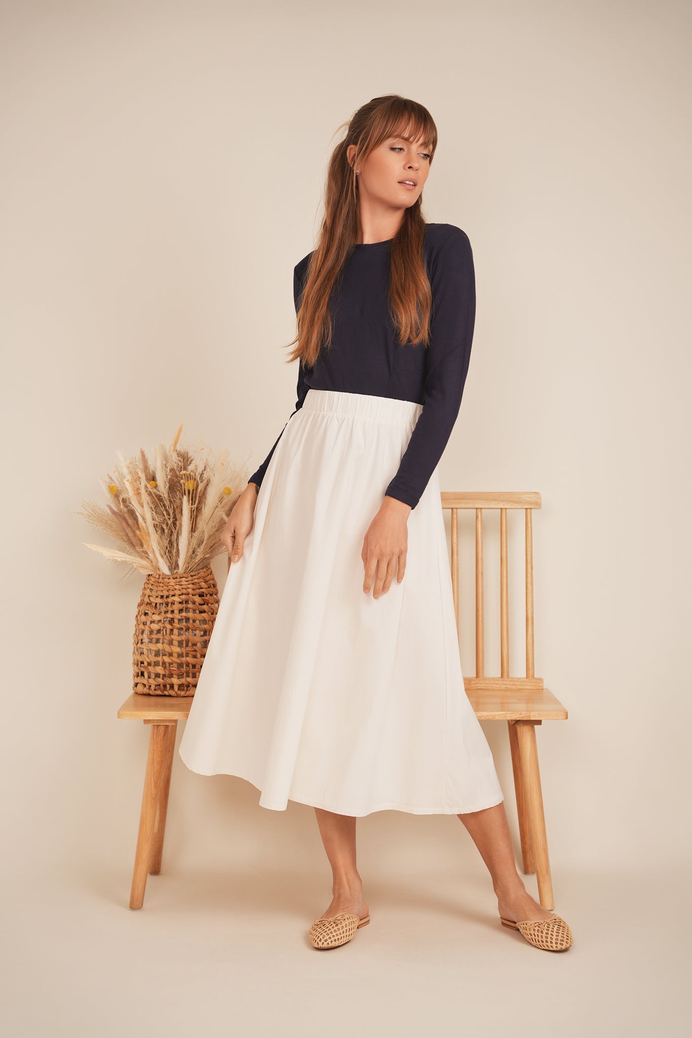 Flare Midi Skirt