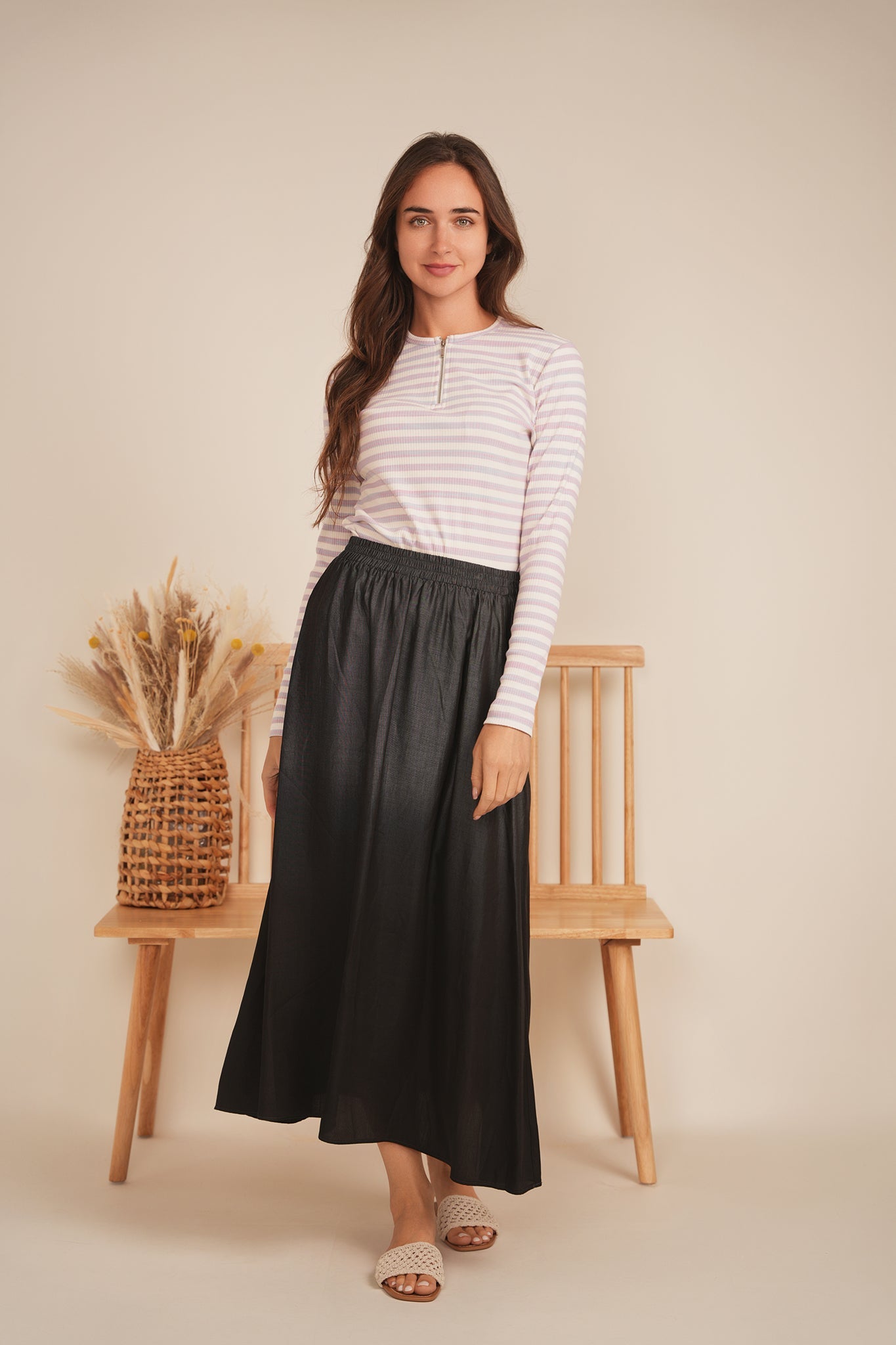 Wash Striped Henley Top