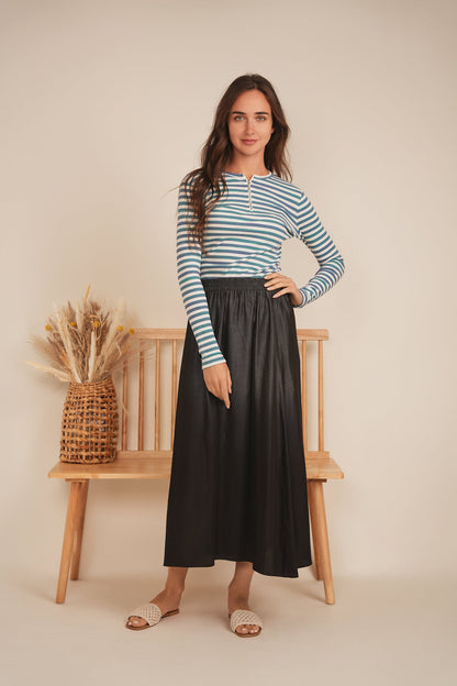 Wash Striped Henley Top