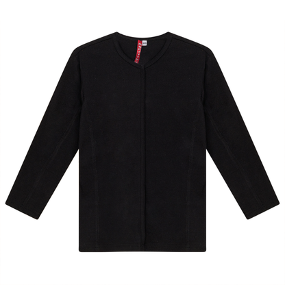 Raw Edge V Neck Top Black