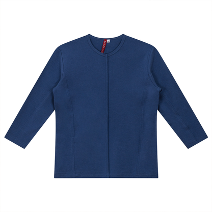 Raw Edge V Neck Top Denim