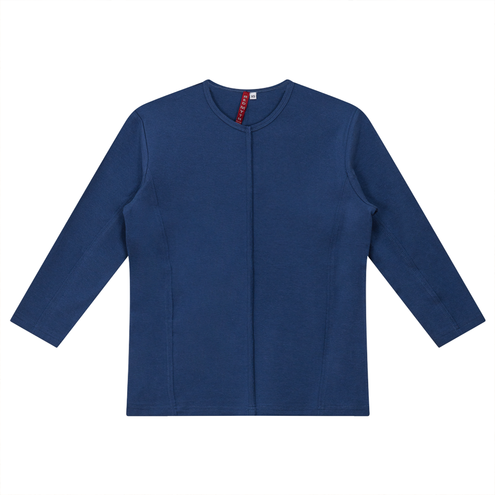 Raw Edge V Neck Top Denim