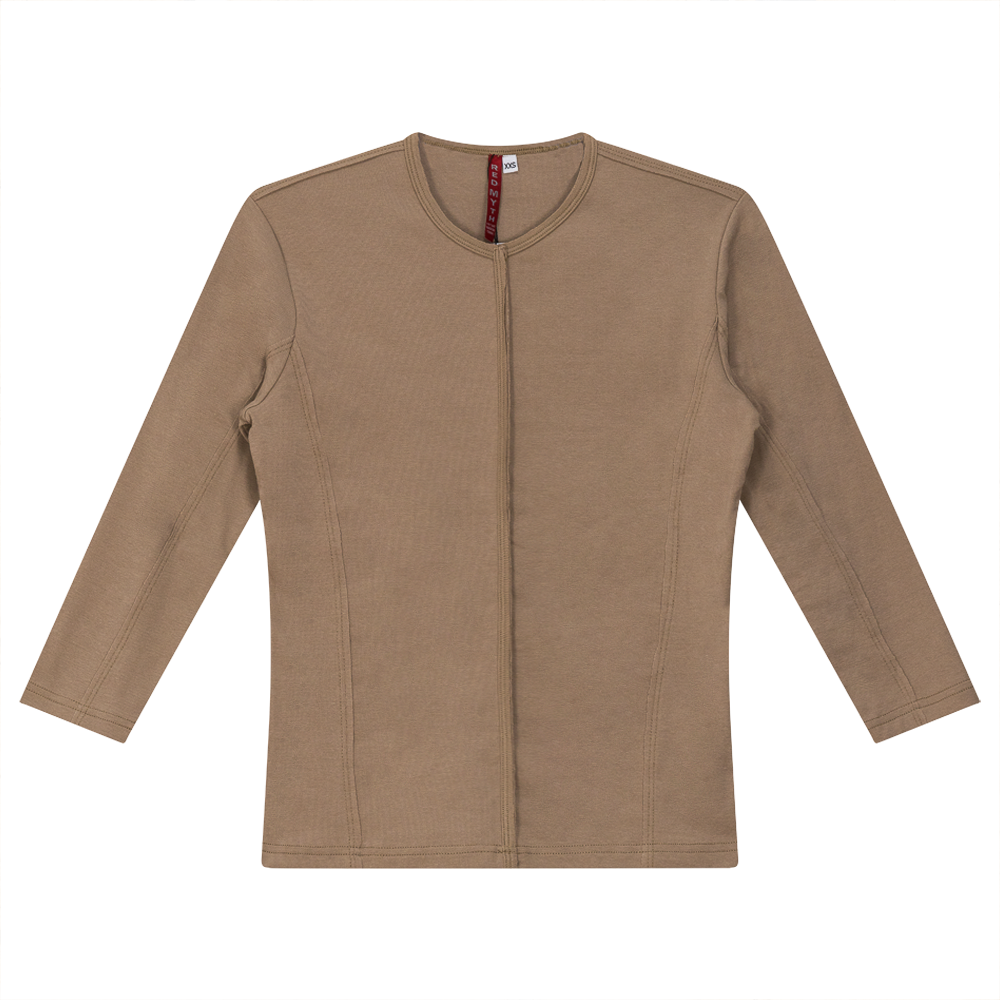 Raw Edge V Neck Top New Stone