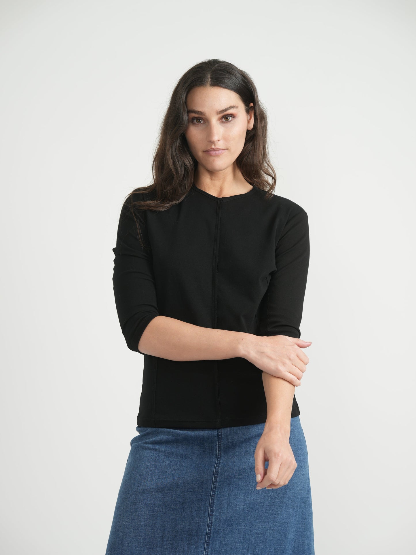 Raw Edge V Neck Top