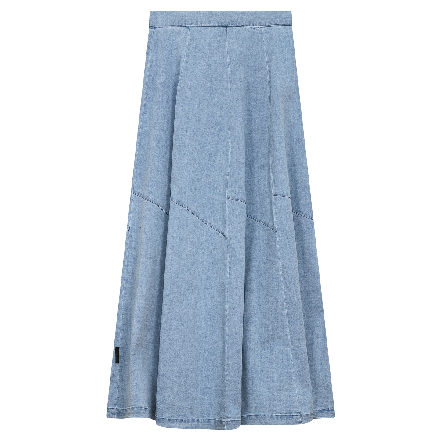 Denim Maxi Trumpet Skirt Light Denim Wash