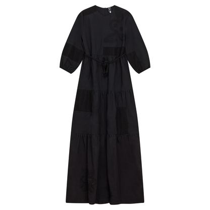 Lace Woven Dress Black