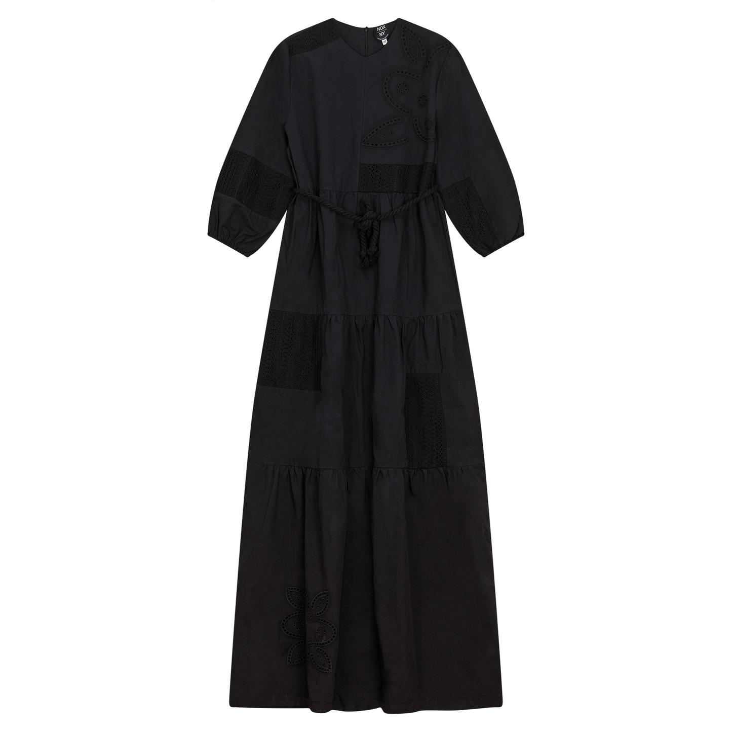 Lace Woven Dress Black