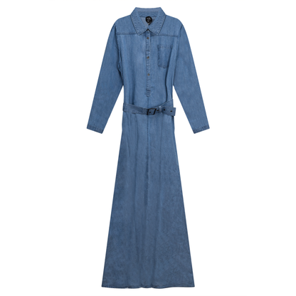 Woven Denim Maxi Dress
