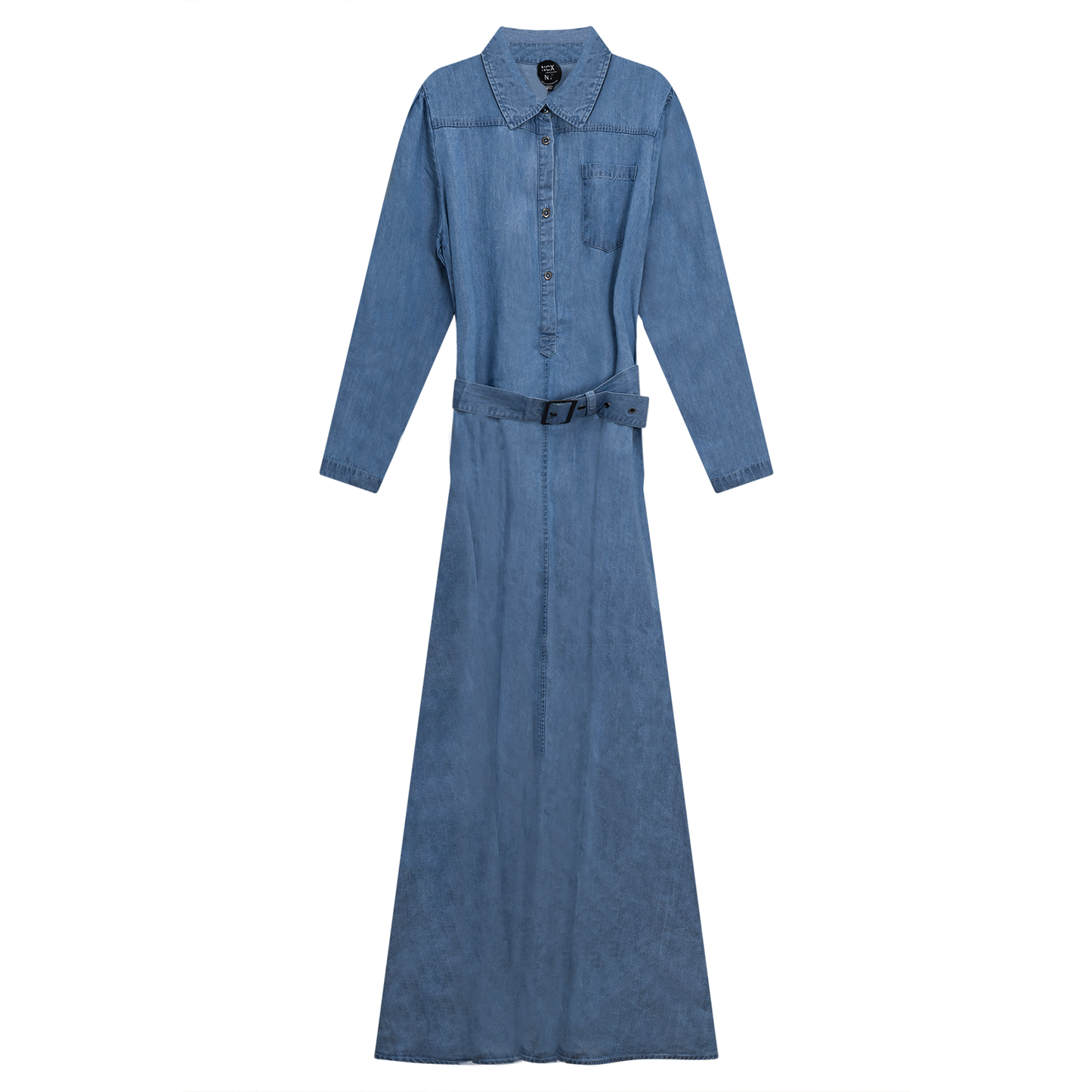 Woven Denim Maxi Dress