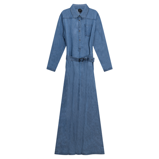 Woven Denim Maxi Dress