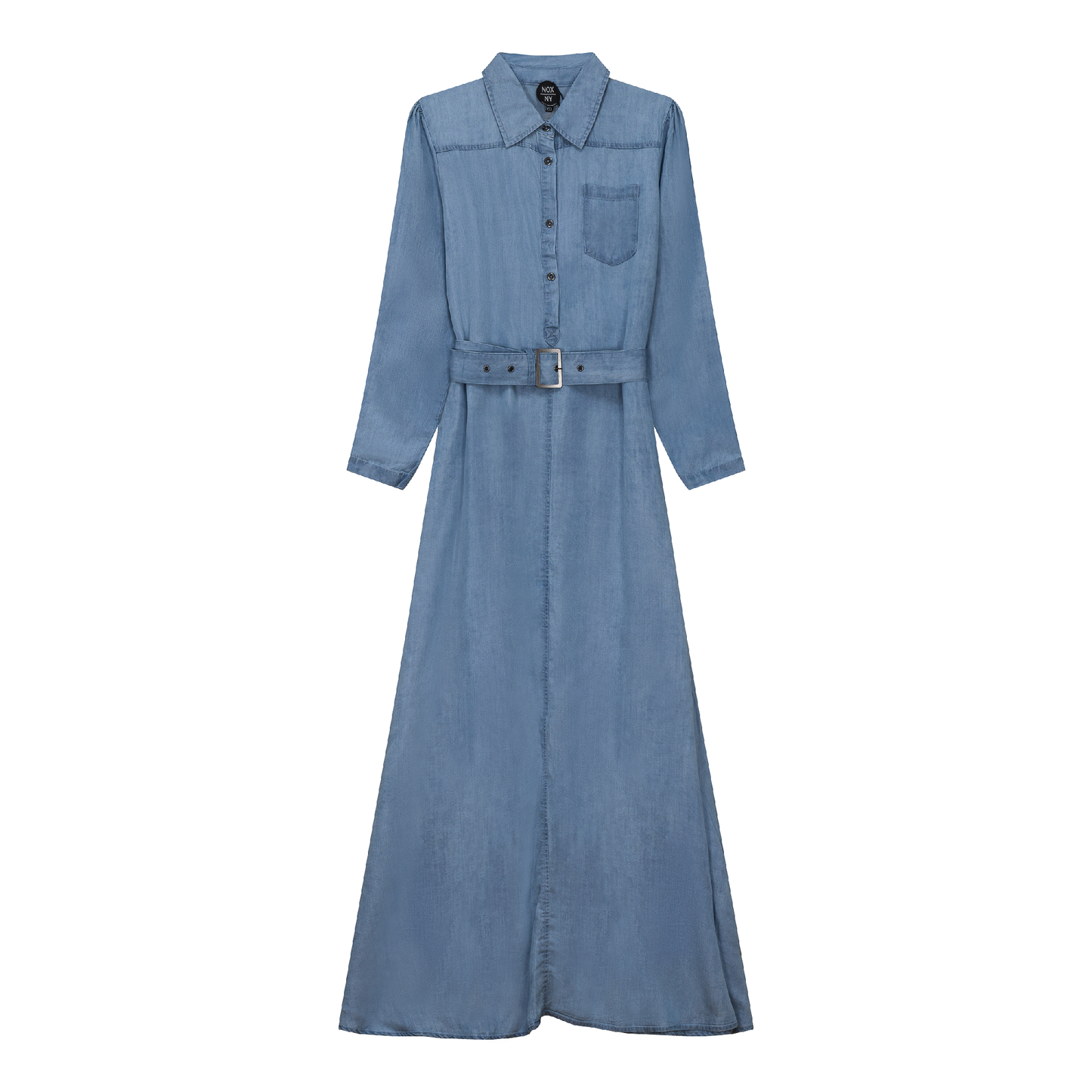 Woven Denim Maxi Dress Light Denim
