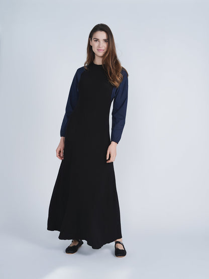 Knit Woven Maxi Dress