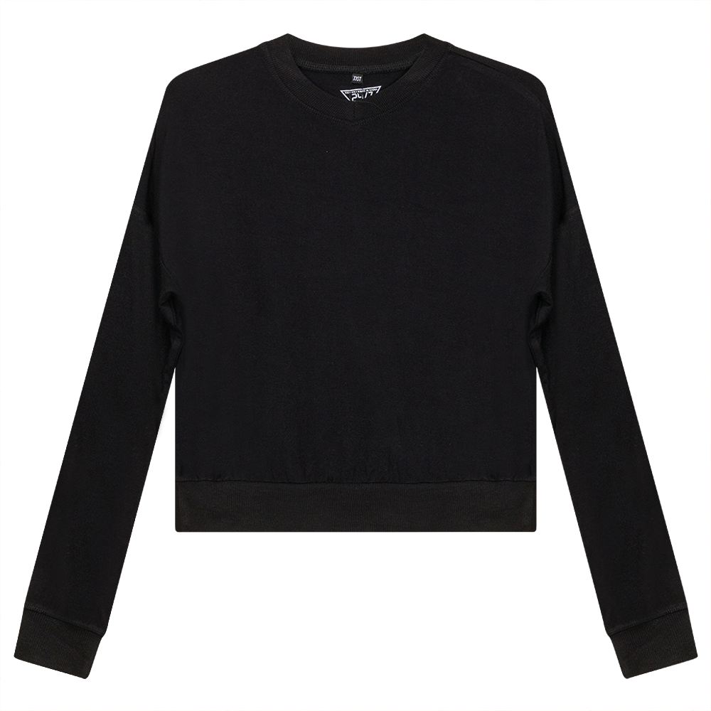 Knit Drop Shoulder Top Black