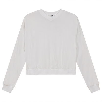 Knit Drop Shoulder Top White