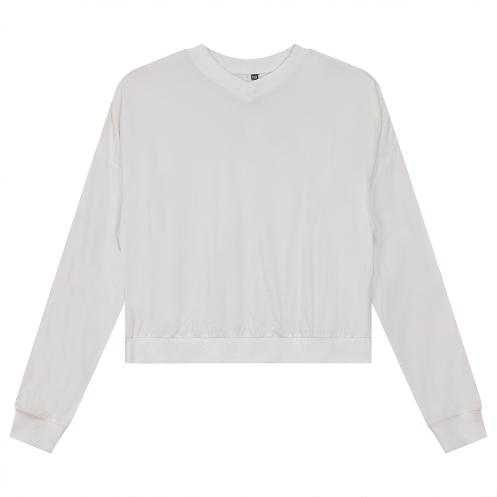 Knit Drop Shoulder Top White